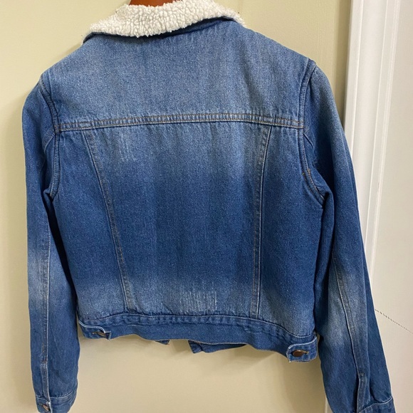 Ashley Vintage Charm Blue Denim Sherpa Jacket Size M - Picture 2 of 3